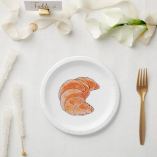 Prato De Papel pão croissant castanho