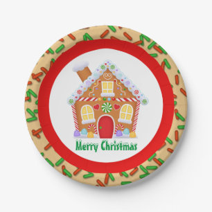 Prato De Papel Pão de pão festivo de Natal adiciona placa de te