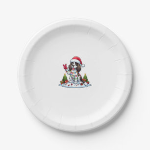 Prato De Papel Pão de Paz Inglês Springer Spaniel Cão de Natal