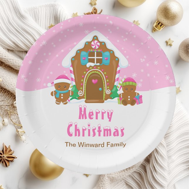 Prato De Papel Pão-Genga Decorando Festa Brilhante Rosa (Criador carregado)