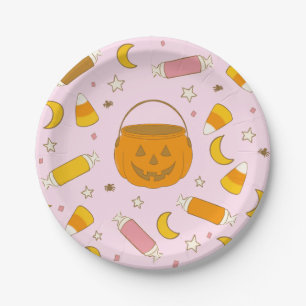 Prato De Papel Pap de Truque de Halloween Retro ou Tratar Costume