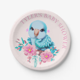 Prato De Papel Papagaio Azul, Bonito e Adorável