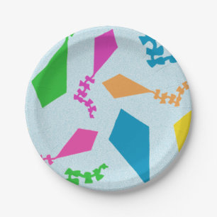 Prato De Papel Papagaios Brilhantes Coloridos Voando no Céu