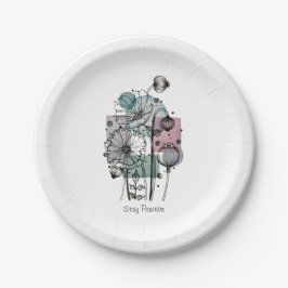 Prato De Papel Papagaios Em Tinta E Aquarela