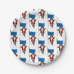 Prato De Papel Papai Noel Com Bandeira De Nevada