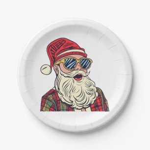 Prato De Papel Papai Noel - Engraçado