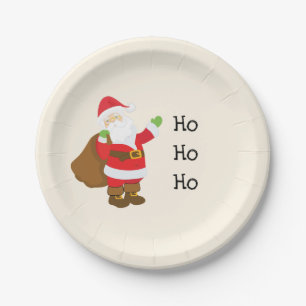 Prato De Papel Papai Noel Ho Ho Ho