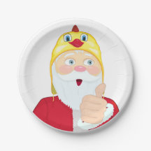 Papai Noel no chapéu de galo, polegares, Natal