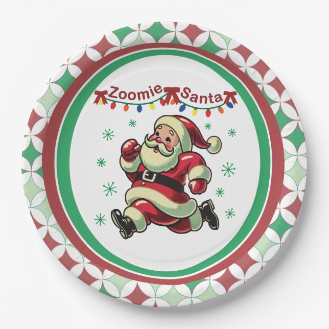Prato De Papel Papai Noel Zoomie Natal (Frente)