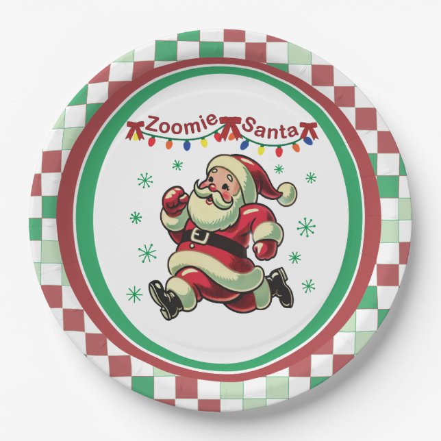 Prato De Papel Papai Noel Zoomie Natal (Frente)