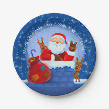 Papais noeis Chimney Reindeer Sack Adicionar Ano T