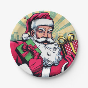 Prato De Papel Papais noeis de banda desenhada/Natal