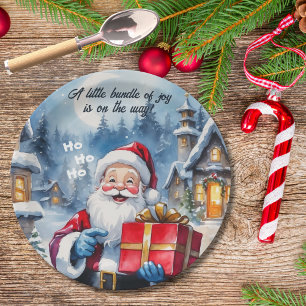 Prato De Papel Papais noeis de Natal da Wonderland Winter Chá de