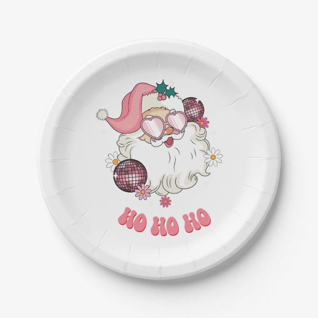Prato De Papel Papais noeis Disco | Ho Ho | (Frente)