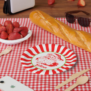 Prato De Papel Papais noeis Festivos "Acredite" Papel de Natal