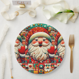 Prato De Papel Papais noeis festivos com cores brilhantes e brinq