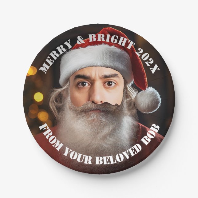 Prato De Papel Papais noeis instantâneos! Apenas adicione seu ros (Frente)