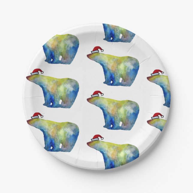 Prato De Papel Papais noeis polares suportam papel personalizado  (Frente)