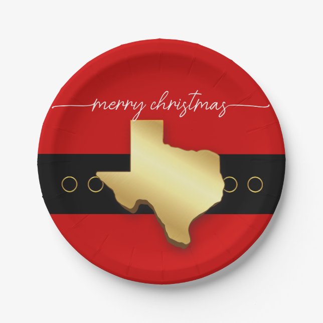 Prato De Papel Papais noeis Texas Belt Buckle Natal (Frente)