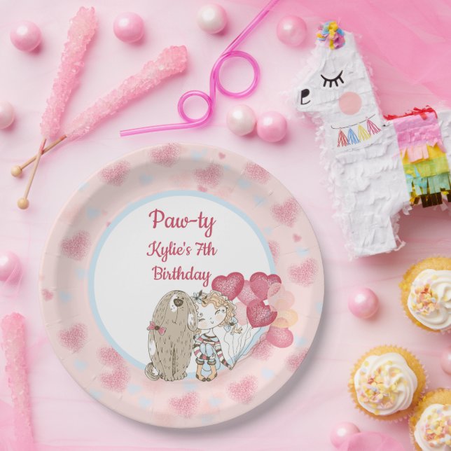 Prato De Papel Papéis de Aniversário para Cachorros (Festa)
