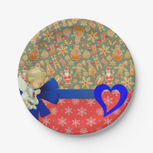 Prato De Papel Papéis de Natal, Anjo de Natal Feliz