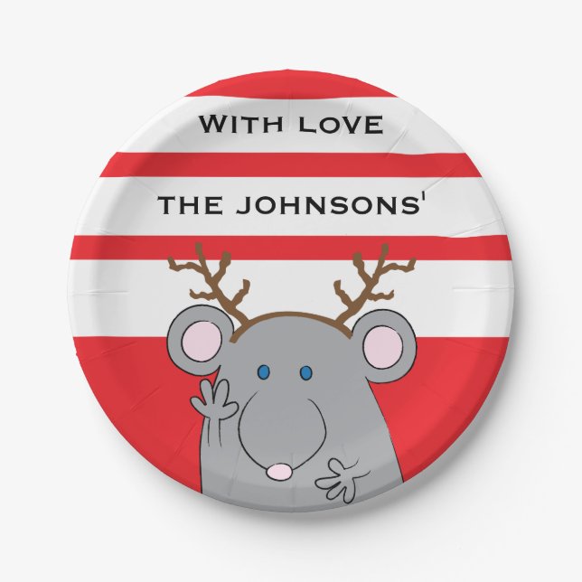 Prato De Papel Papéis de Natal Feliz (Frente)