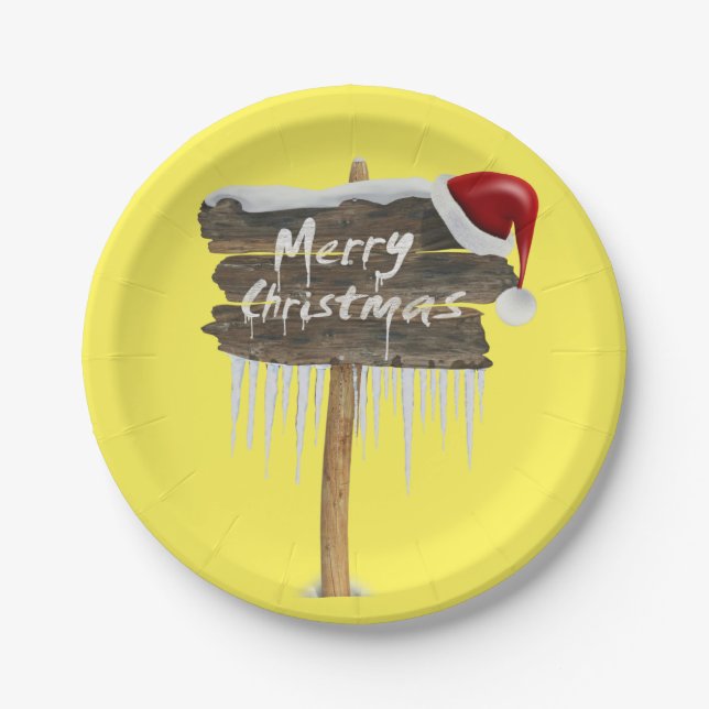 Prato De Papel Papéis de Natal, Feliz Natal (Frente)