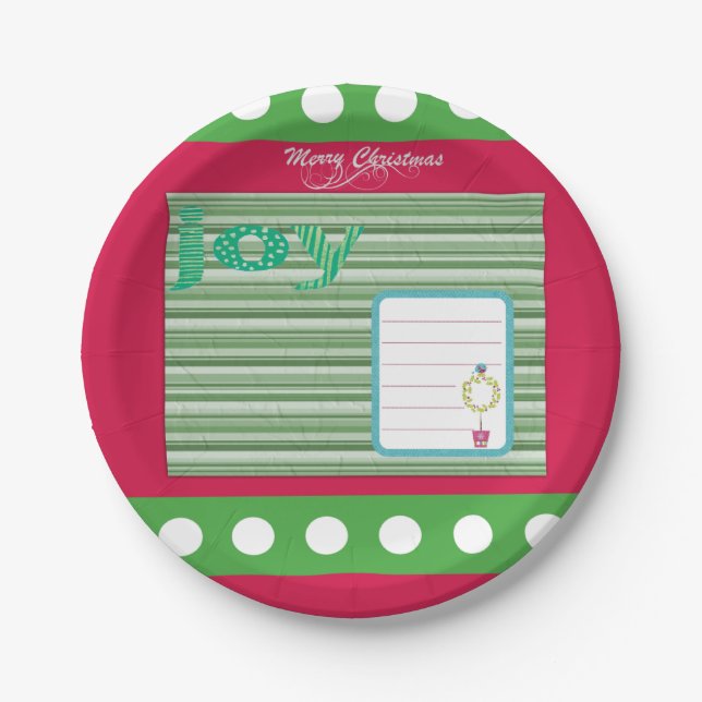 Prato De Papel Papéis de Natal, Feliz Natal (Frente)