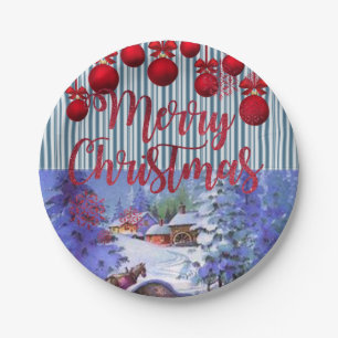 Prato De Papel Papéis de Natal, Feliz Natal