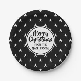 Prato De Papel Papéis de Natal para Estrelas Negras