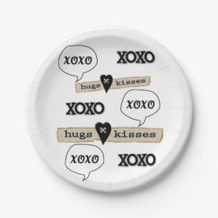 Prato De Papel Papéis Plates Red Hearts Love Xoxo