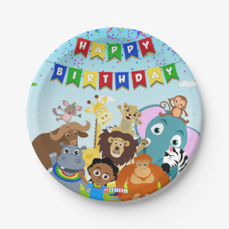 Prato De Papel Papel Akili e Amigos Placa 1