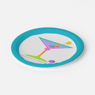 PRATO DE PAPEL PAPEL COCKTAIL NAPKINS - VIDRO RAINBOW MARTINI