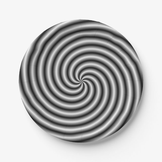 Prato De Papel Papel coloca a espiral em preto e branco (Frente)