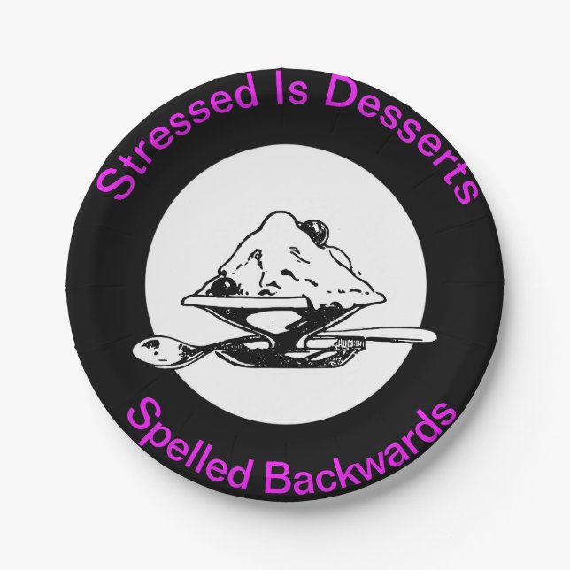 Prato De Papel Papel Coloca Engraçados Desserts Aniversários (Frente)