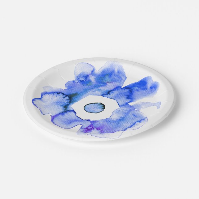 Prato De Papel Papel de abstrato desenhado a aquarelas florais pl (Inclinado)