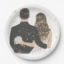 Prato De Papel Papel de Casamento Placa 2