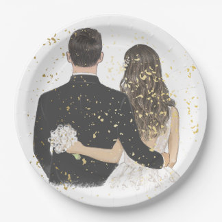 Prato De Papel Papel de Casamento Placa 2