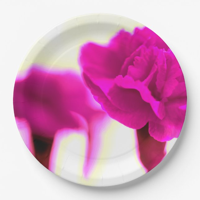 Prato De Papel Papel de cravo rosa (Frente)