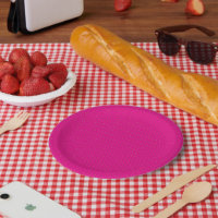 Papel de embrulho de bolinhas vermelho e rosa, uni