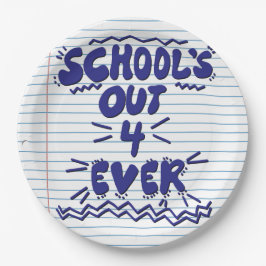 Prato De Papel Papel de Folha Solta School’s Out Forever