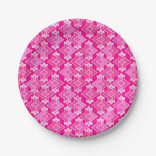 Prato De Papel Papel de Parede Art Déco, Rosa Fúcsia
