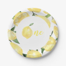 Papel Lemon Plates Lemon Primeiro Aniversário Citr