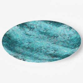 Prato De Papel Papel néon azul amassado