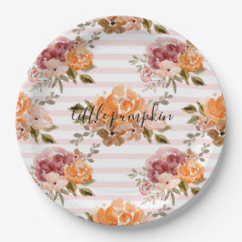 Prato De Papel Papel Pequeno Pumpkin Coloca Chá de fraldas
