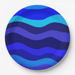 Prato De Papel Papel Plate ONDAS AZUIS