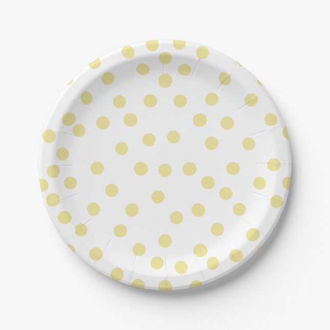 Prato De Papel Papel Polkadot Amarelo (Frente)