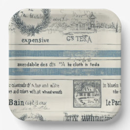 Prato De Papel Papel servindo a Bowl com detalhes náuticos