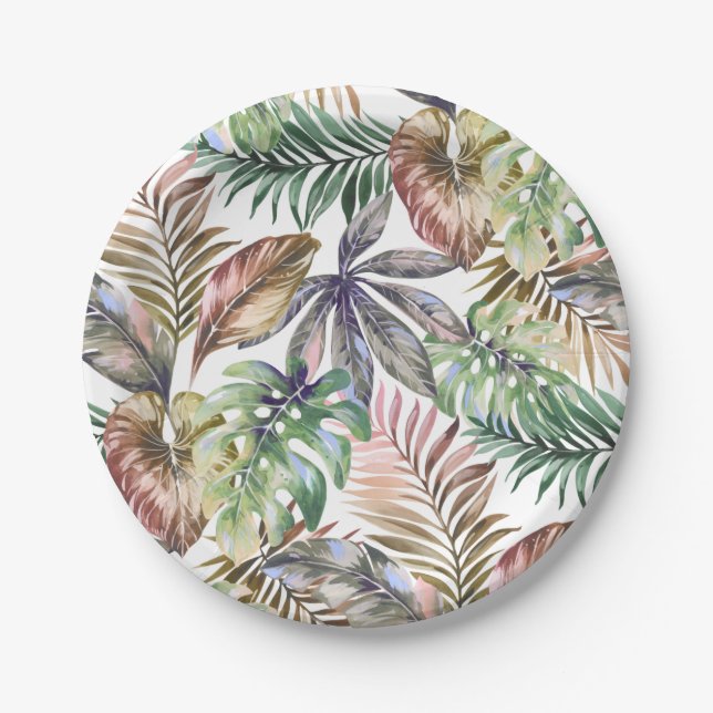 Prato De Papel Papel Tropical Placa Monstera Tropical Decor Folha (Frente)