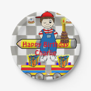 Prato De Papel Papelada, Feliz Aniversário Traz Menino